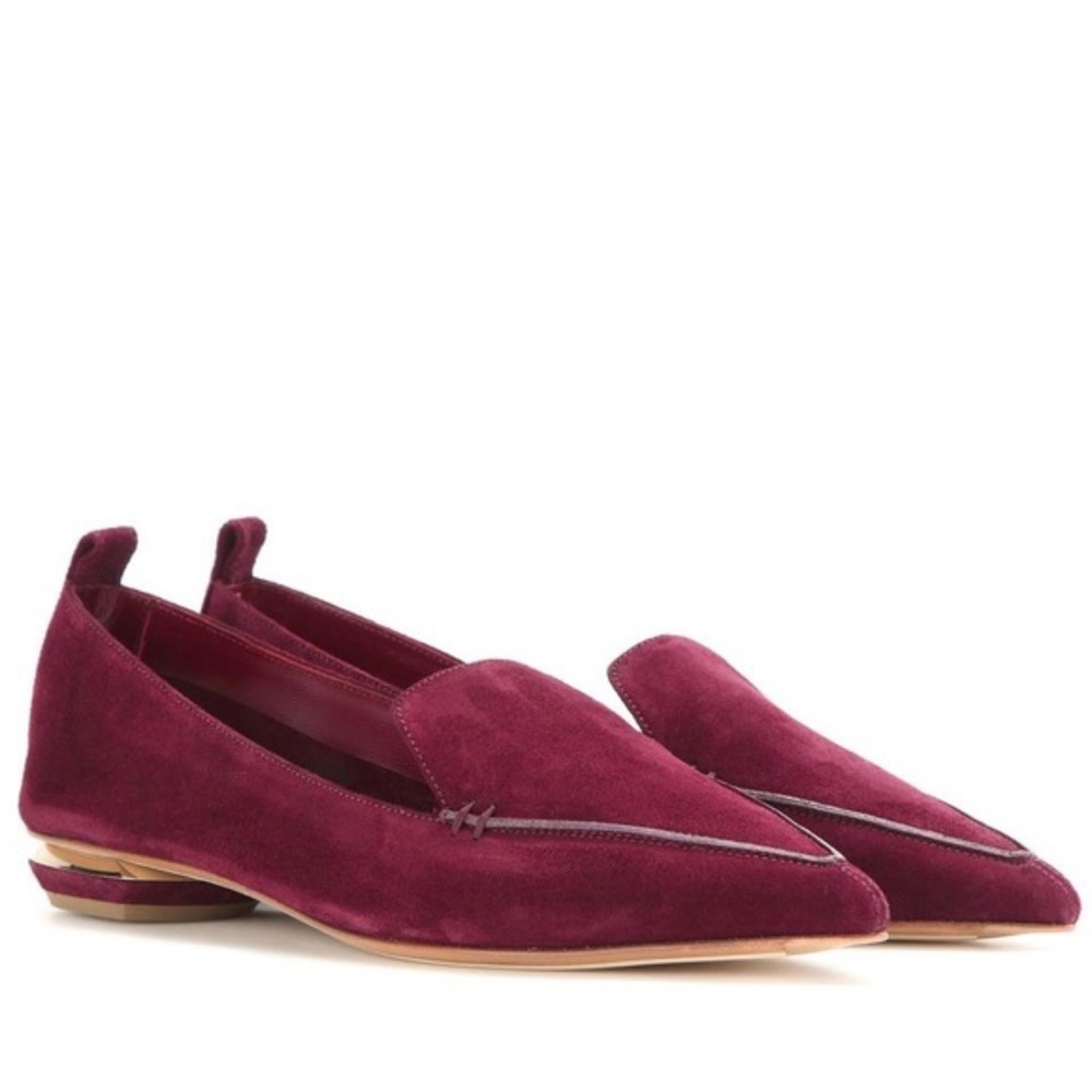 Nicholas Kirkwood Burgundy Suede Loafers - Picture 1 of 6